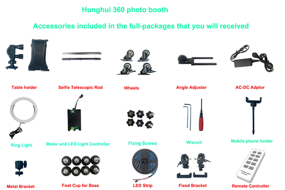 Photobooth à 360 degrés pour le mariage 360 ​​Photo Booth Fournitures de fête rotatives automatiques avec flight case