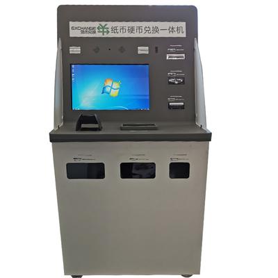 La banque futée indiquent le kiosque d'atmosphère de machine avec le paiement en espèces et retirent le service