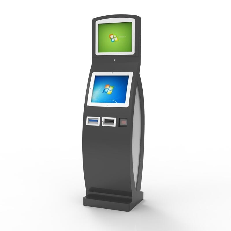Système interactif de kiosque de service d'individu d'écran tactile avec l'argent liquide dedans et